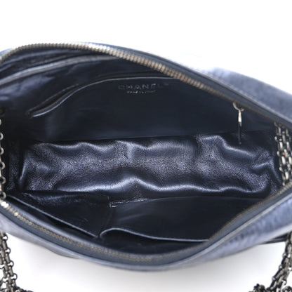 Chanel Metallic Aged Calfskin Quilted Medium Reissue Camera Case Bag Blue 5 of 10