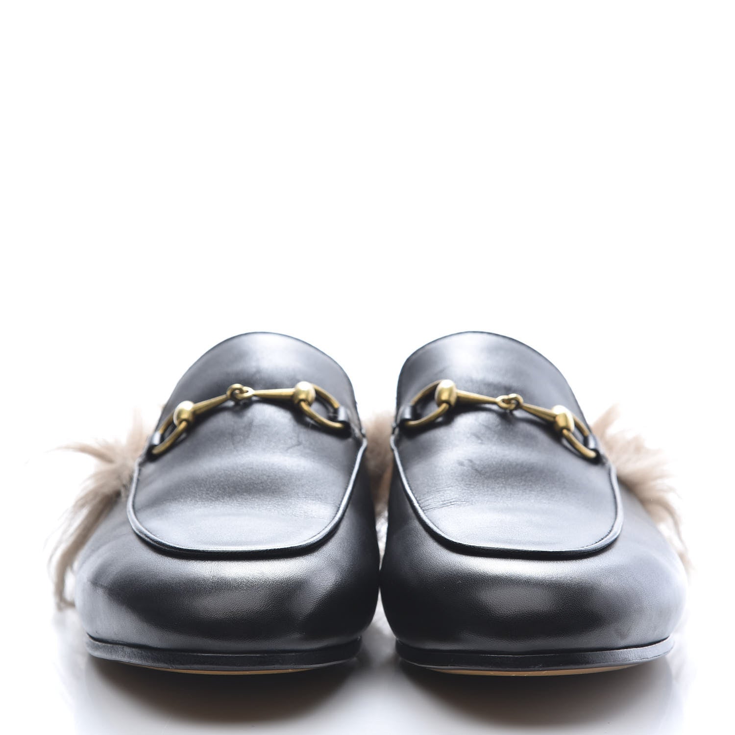 Gucci Calfskin Fur Womens Princetown Slippers 38 Black 2 of 8