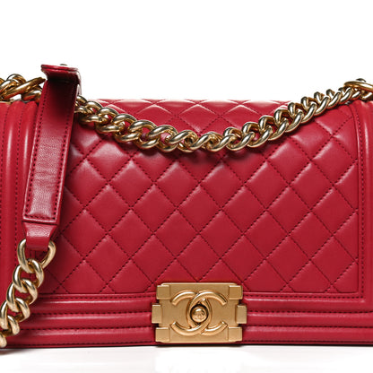 Chanel Lambskin Quilted Medium Boy Flap Red 9 of 14