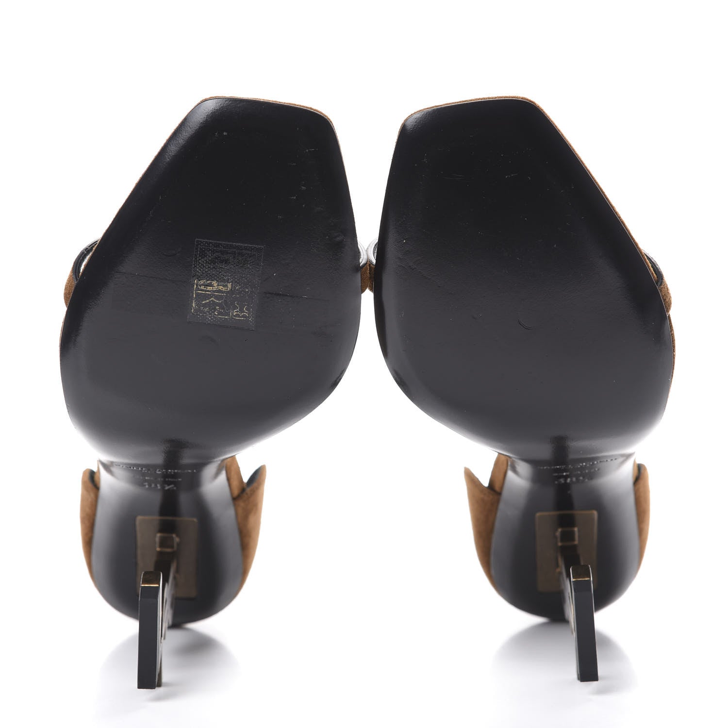 Saint Laurent Suede Calfskin Opyum 110 Sandals 38.5 Cachemere Gold 5 of 10