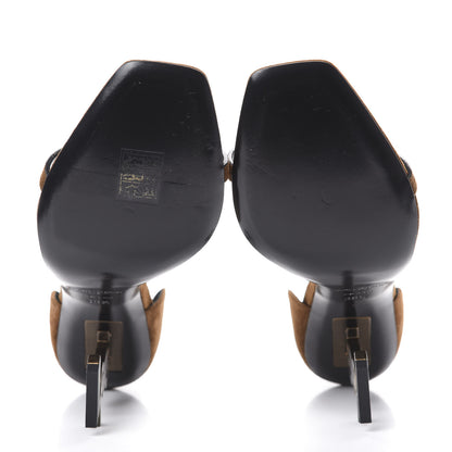 Saint Laurent Suede Calfskin Opyum 110 Sandals 38.5 Cachemere Gold 5 of 10