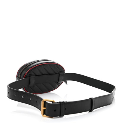 Gucci Azalea Calfskin Matelasse Diagonal Torchon GG Marmont Belt Bag 95 38 Black Romantic Cerise 3 of 9