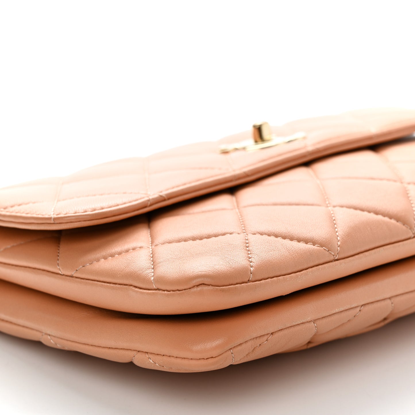 Lambskin Quilted Medium Trendy CC Flap Beige