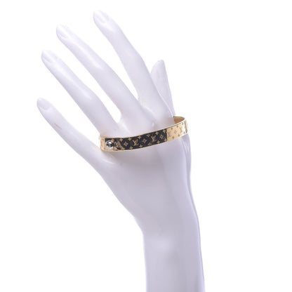Louis Vuitton Brass Monogram Nanogram Cuff M Gold 2 of 8