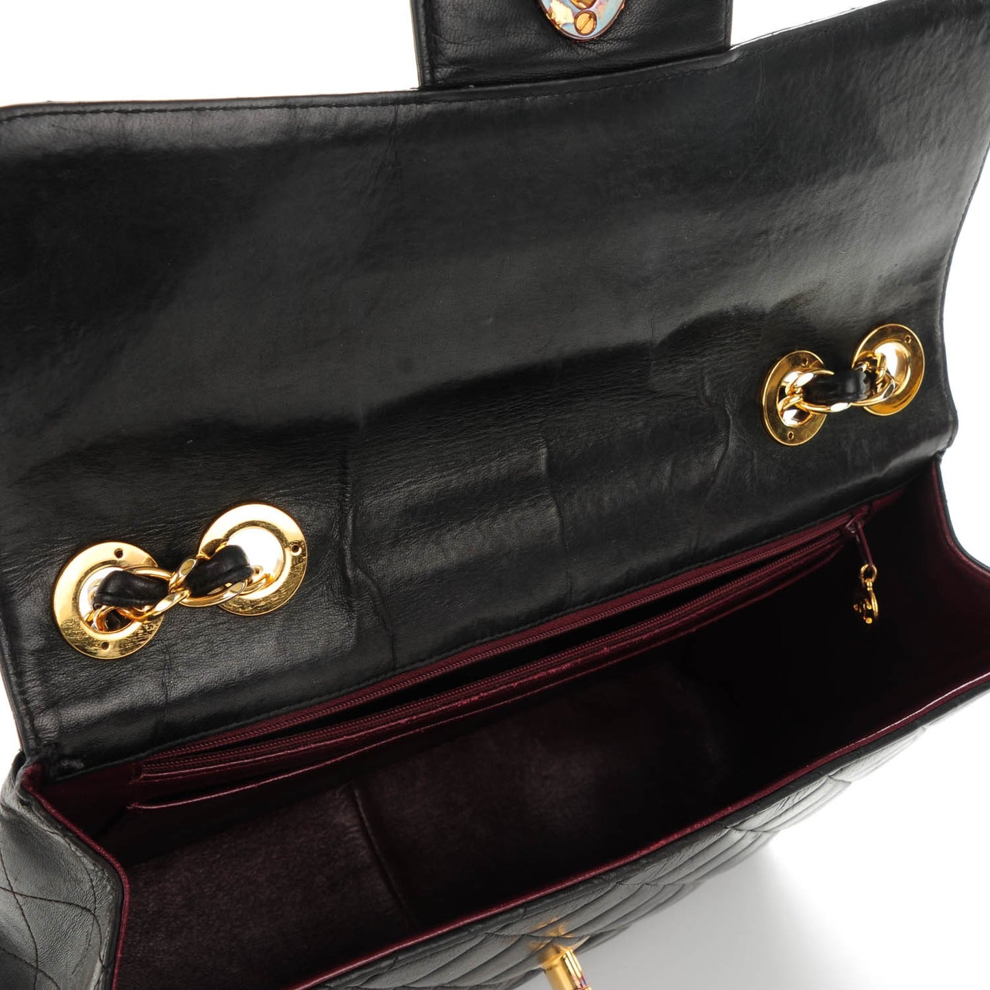 Lambskin Quilted Jumbo Flap Black