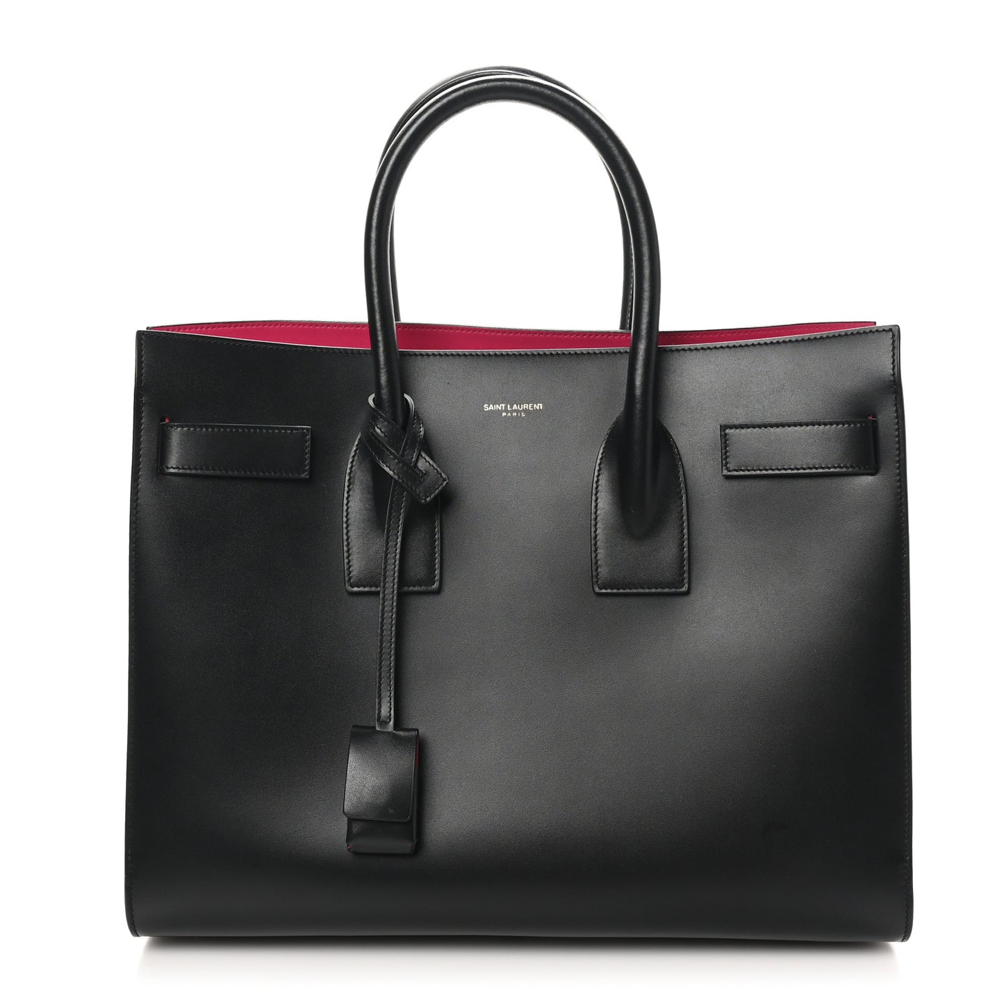 Calfskin Small Sac De Jour Black Fuchsia