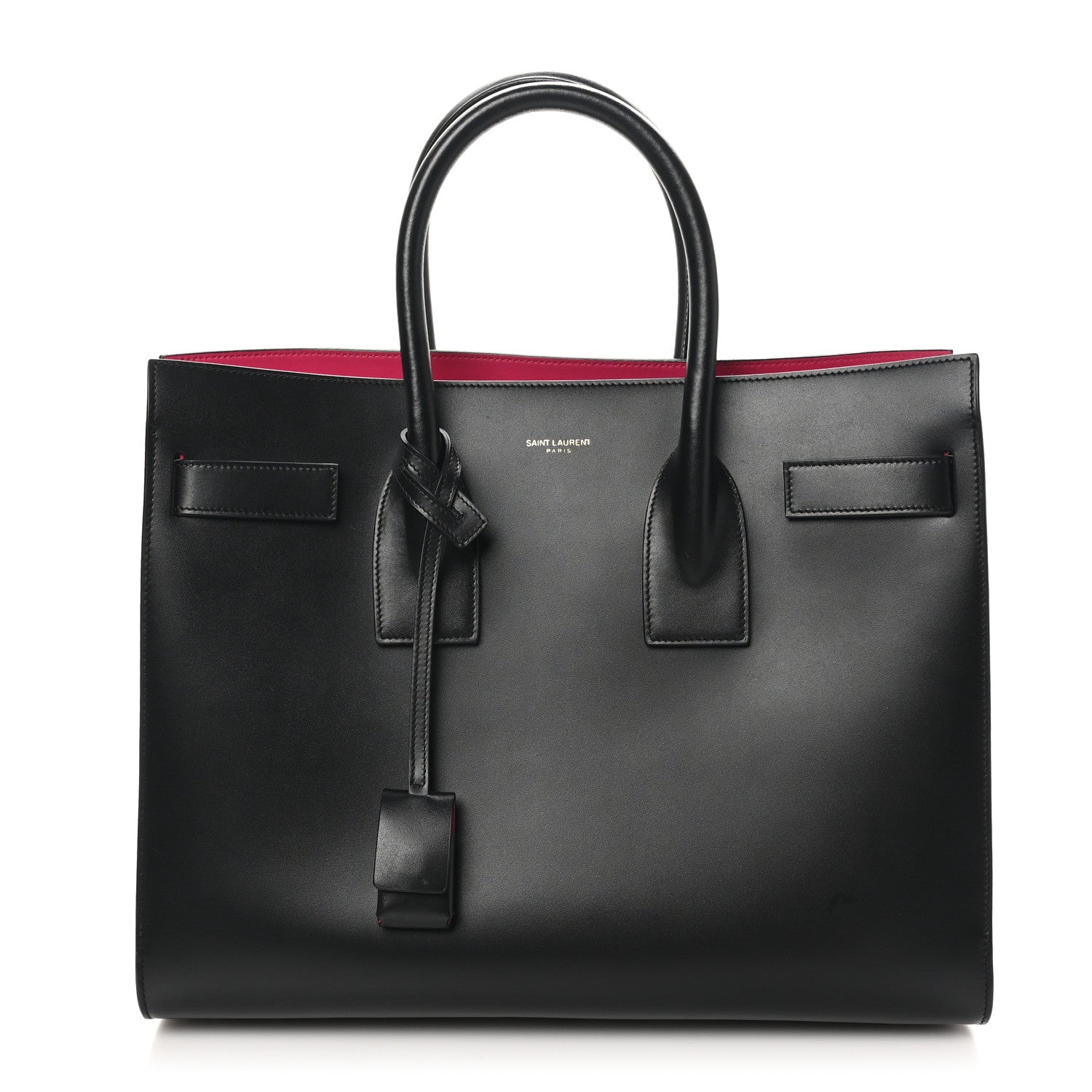 Saint Laurent Calfskin Small Sac De Jour Black Fuchsia 1 of 12