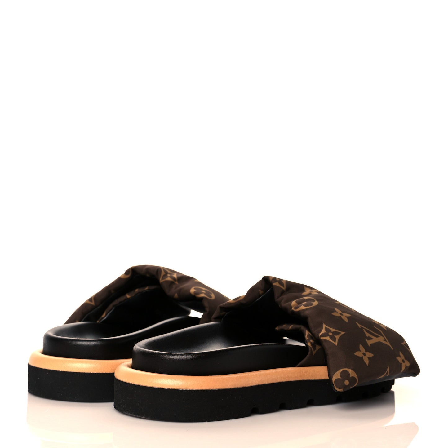 Nylon Monogram Pool Pillow Comfort Mule 37 Cacao Brown