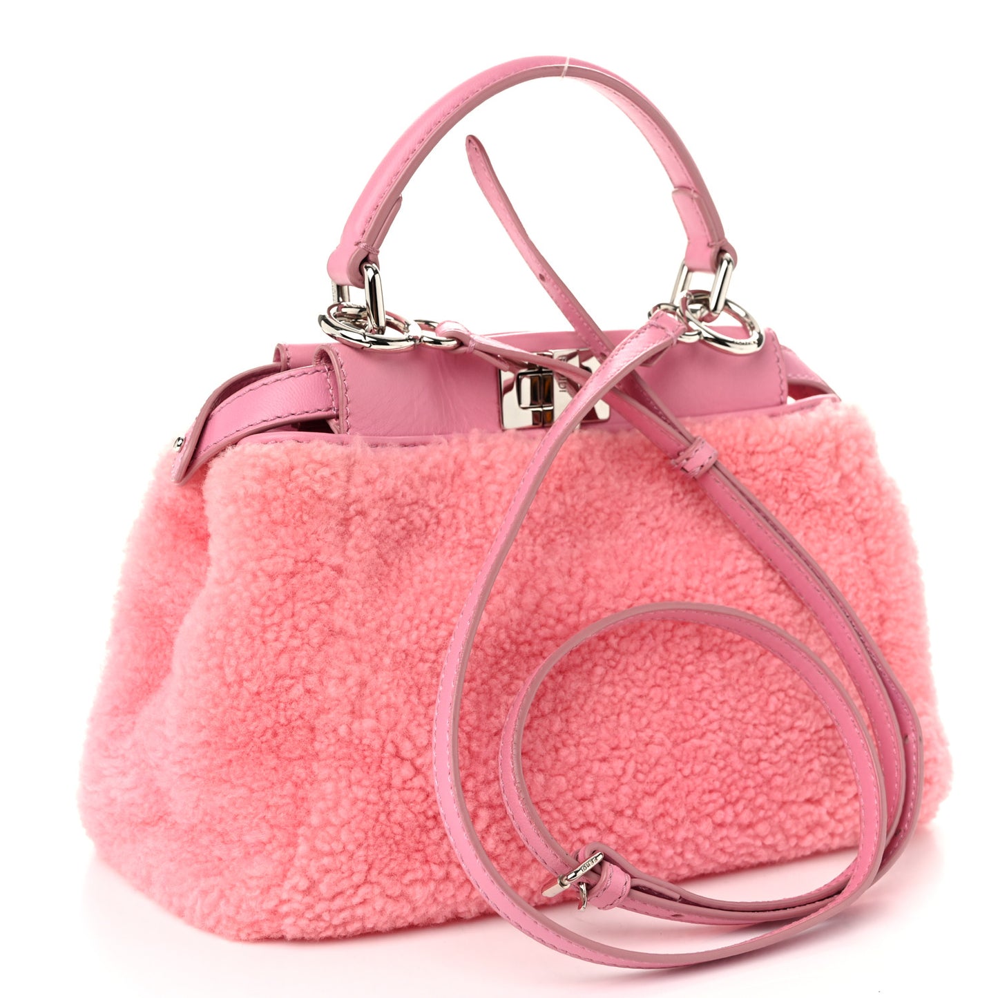 Shearling Nappa Mini Peekaboo Iconic Satchel Lollypop