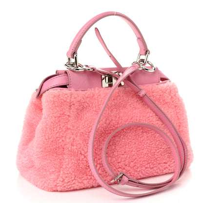 Fendi Shearling Nappa Mini Peekaboo Iconic Satchel Lollypop 3 of 11