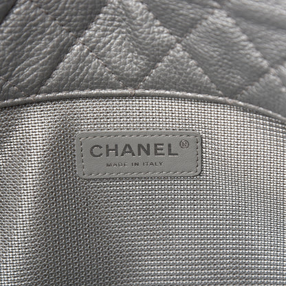 Chanel Metallic Calfskin Quilted XXL Travel Flap Bag Silver 5 of 9