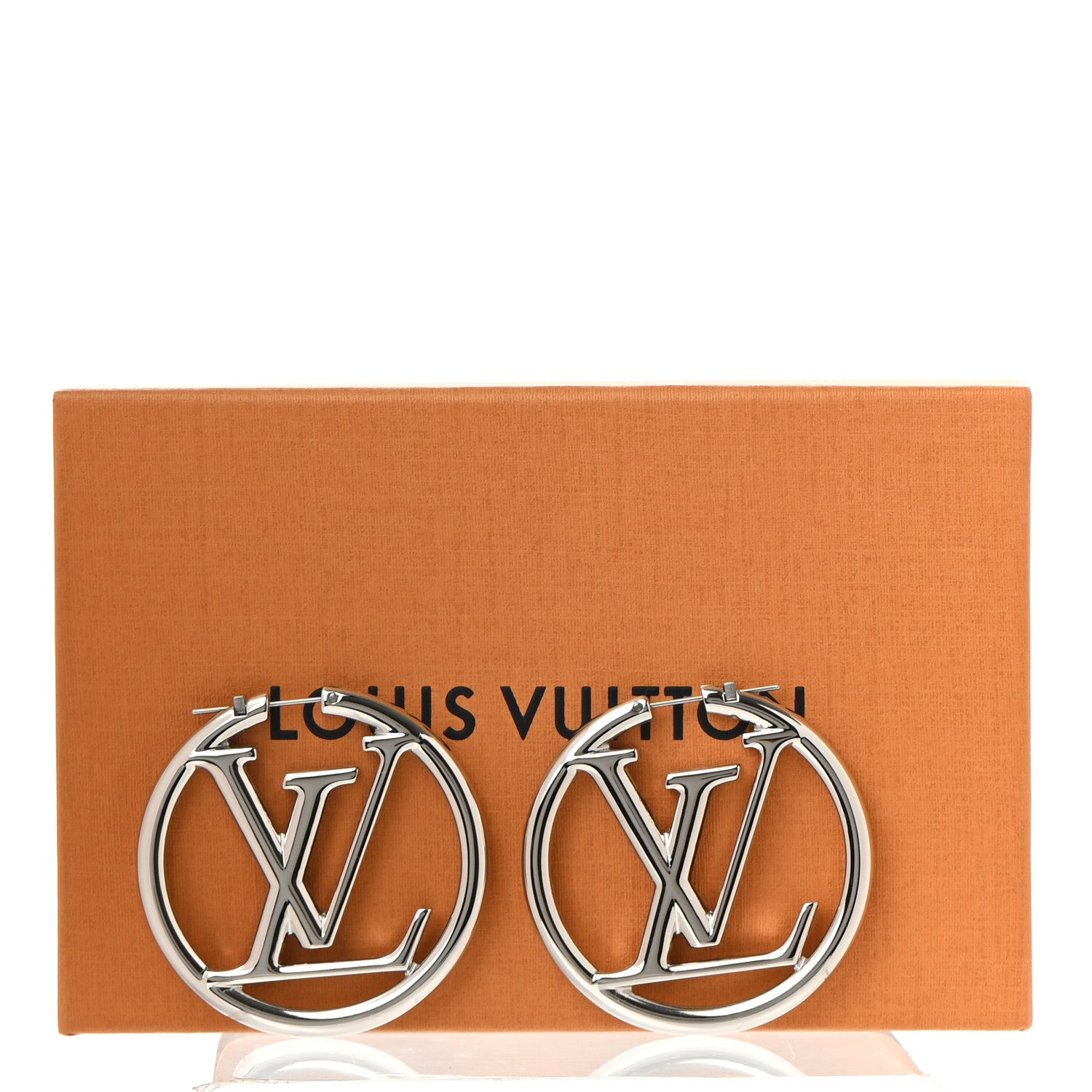 Louis Vuitton Palladium Louise Hoop Earrings Silver 5 of 5