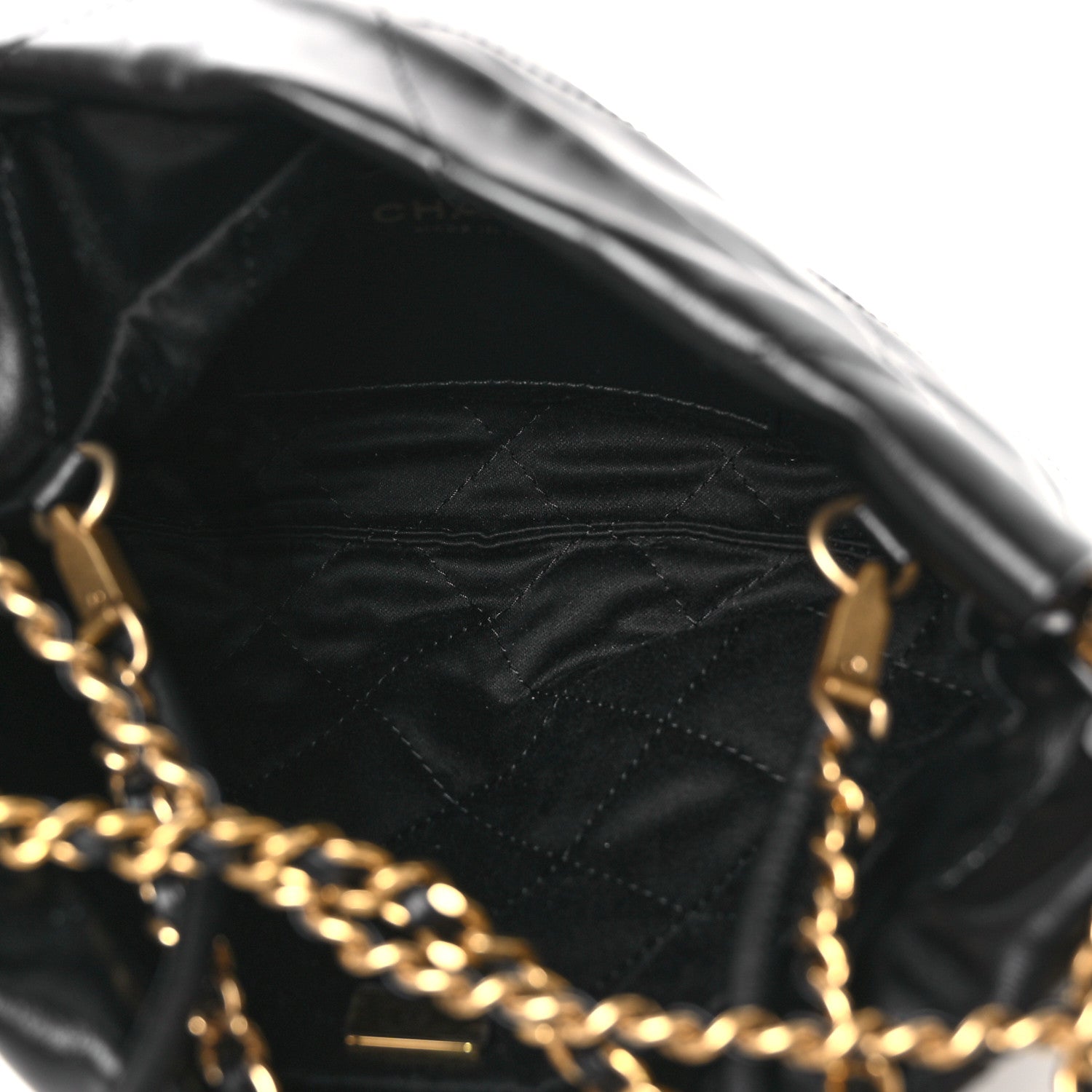 Chanel Shiny Calfskin Quilted Mini Chanel 22 Black White 4 of 9