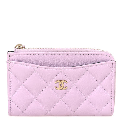 Chanel Caviar Quilted CC Zip Around Card Holder Light Pink Light Pink 1 of 8