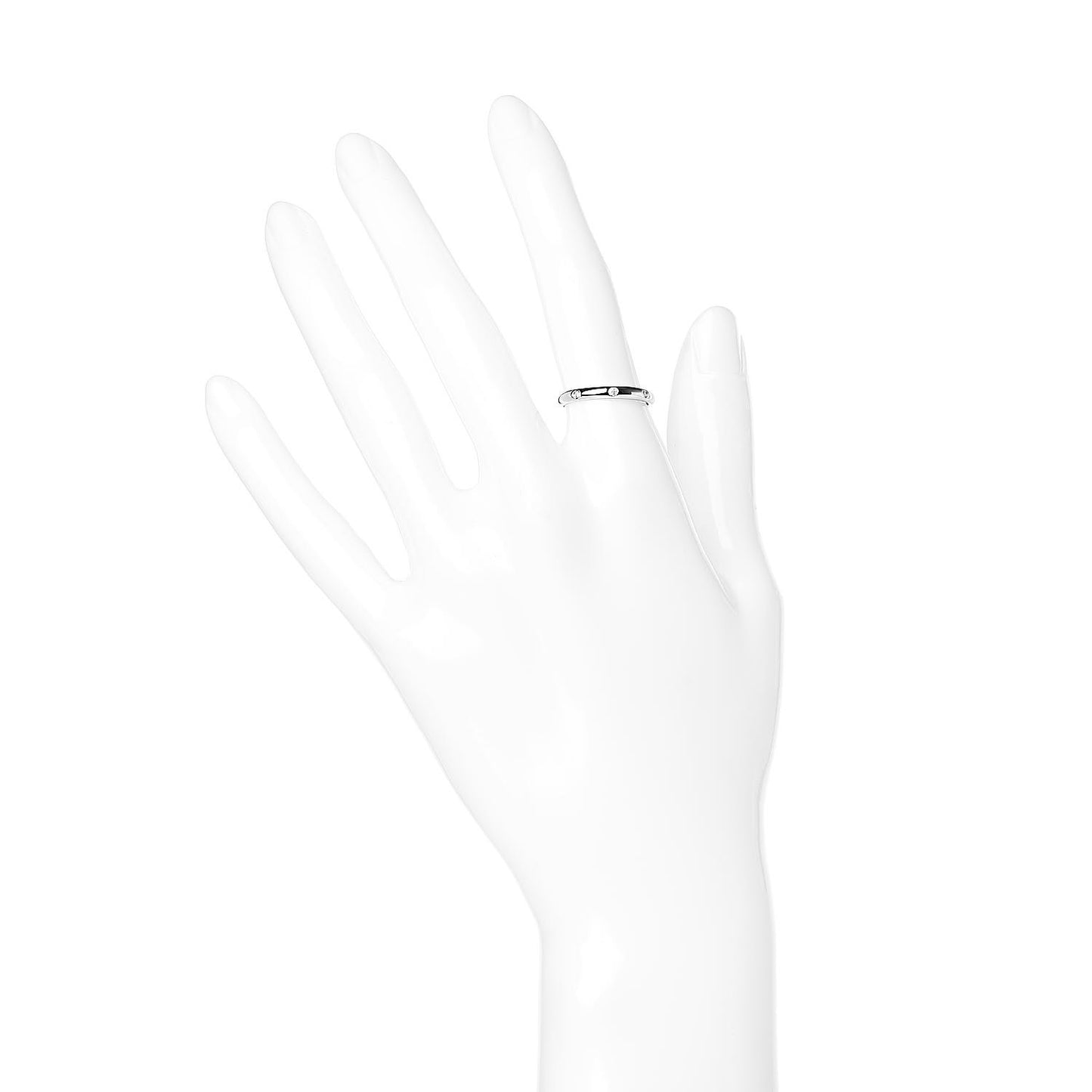 Platinum 3 Diamond 2.6mm 1895 Wedding Band Ring 50 5.25