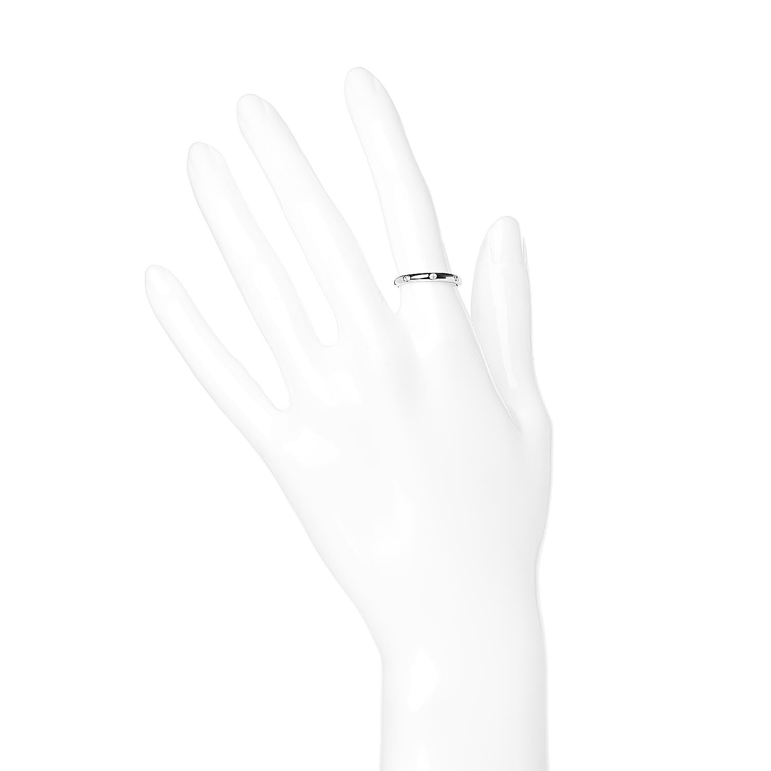Cartier Platinum 3 Diamond 2.6mm 1895 Wedding Band Ring 50 5.25 2 of 4