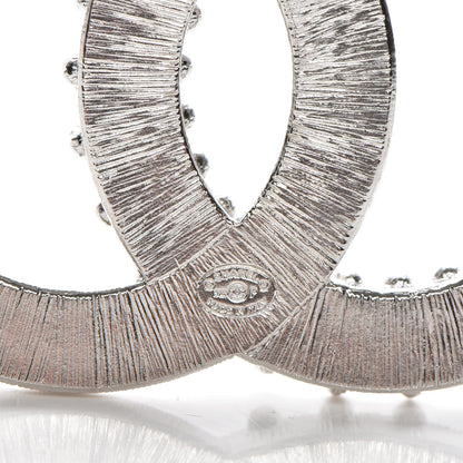 Chanel Metal Strass Crystal CC Brooch Silver 4 of 5