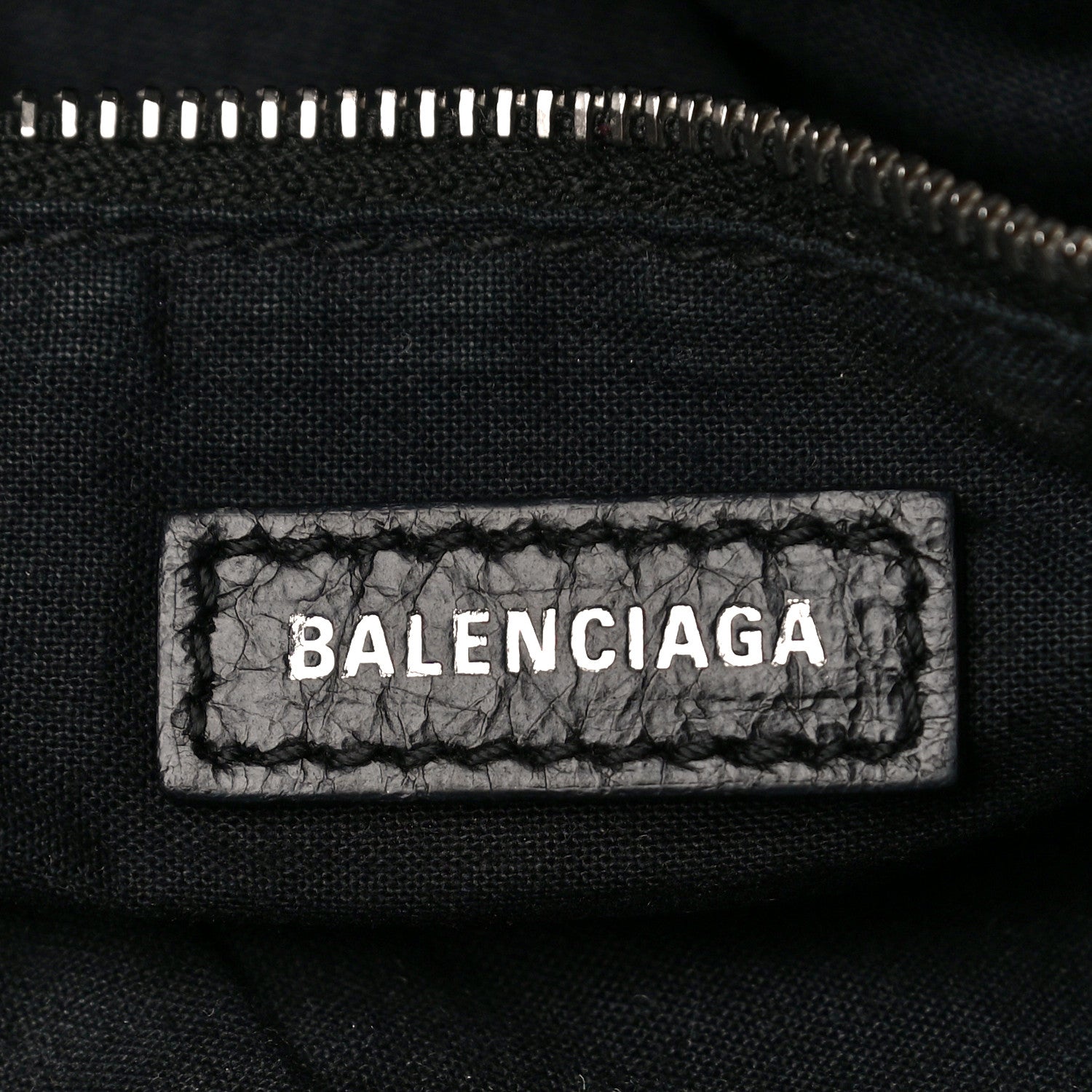 Balenciaga Agneau Classic Silver Hardware S City Logo Strap Black White 6 of 9