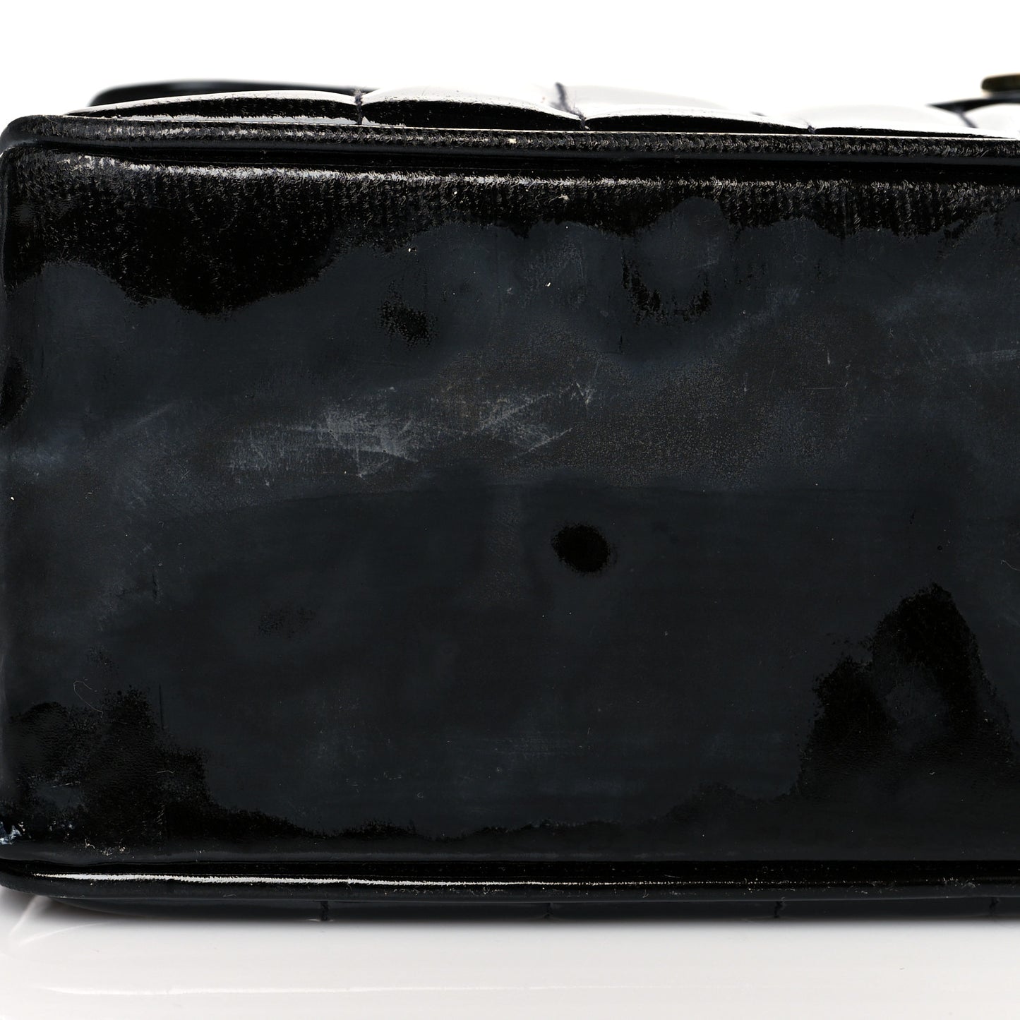 Patent Vertical Quilted Jumbo Single Flap Black