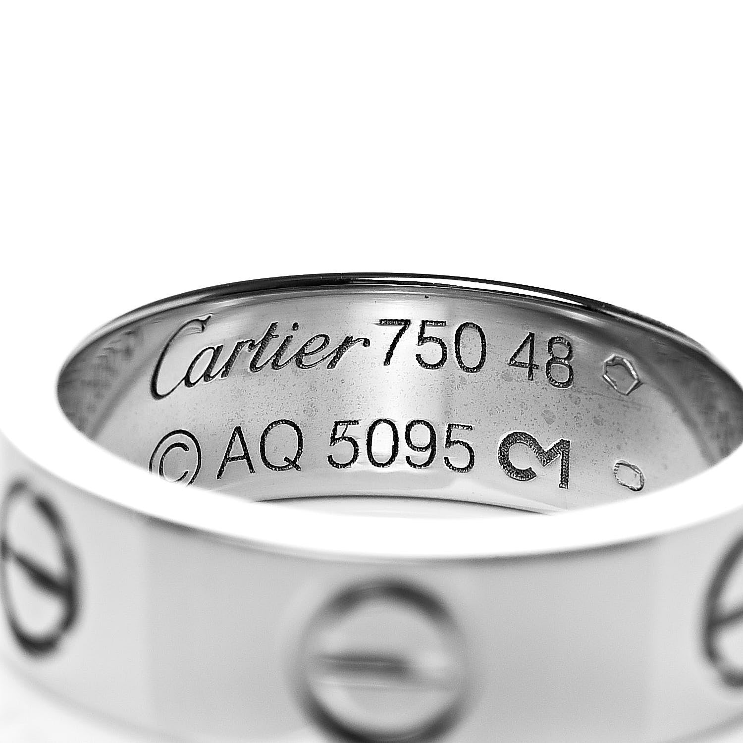 Cartier 18K White Gold 5.5mm LOVE Ring 48 4.5 4 of 4