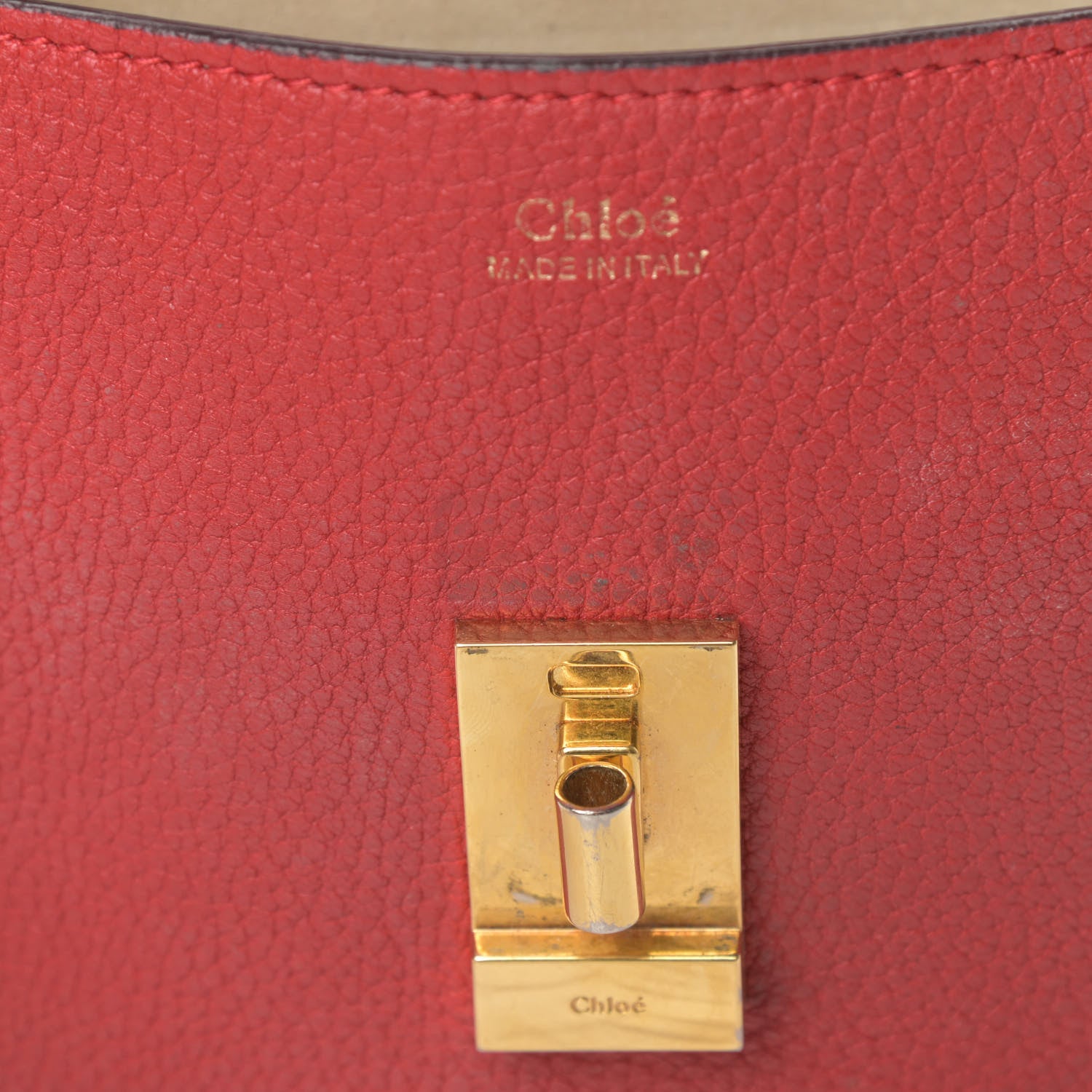 Chloe Grained Lambskin Mini Drew Shoulder Bag Intense Red 12 of 14