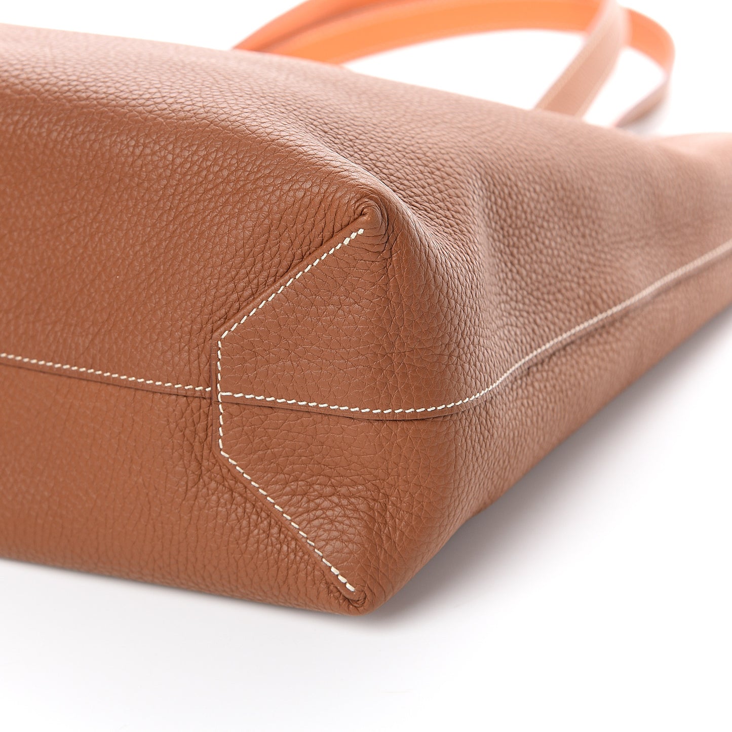 Taurillon Clemence Double Sens 36 Reversible Tote Orange Gold