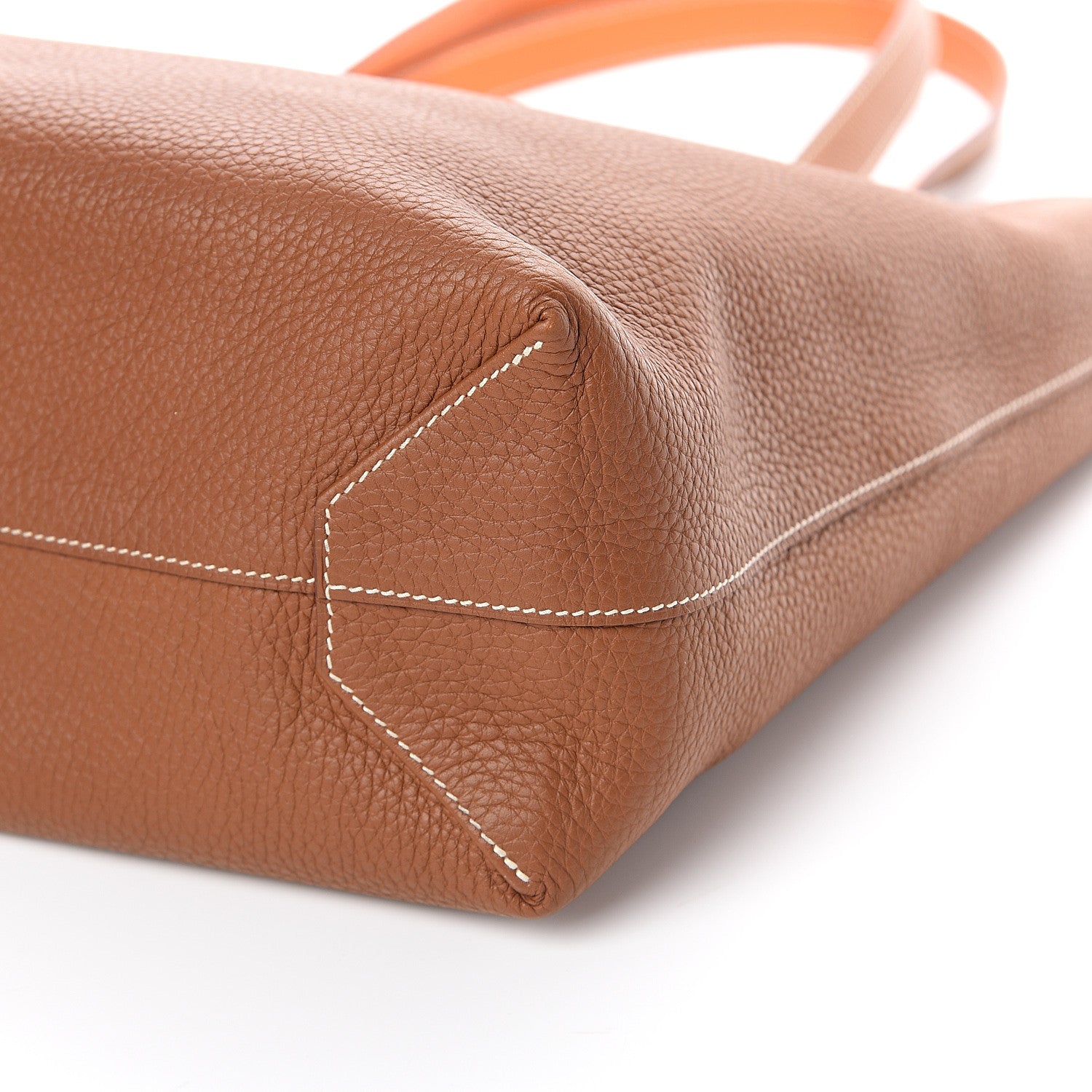 Hermes Taurillon Clemence Double Sens 36 Reversible Tote Orange Gold 8 of 8