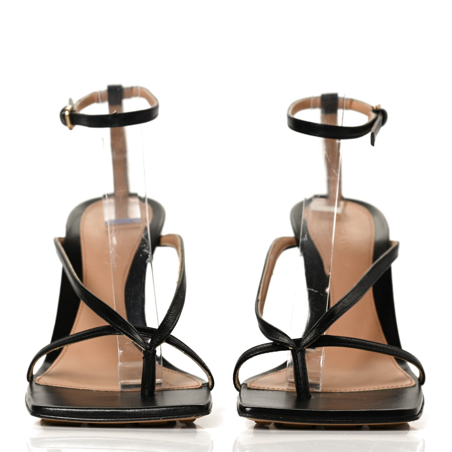 Bottega Veneta Lambskin Stretch Multi Strap 90mm Sandals 37 Black 2 of 11