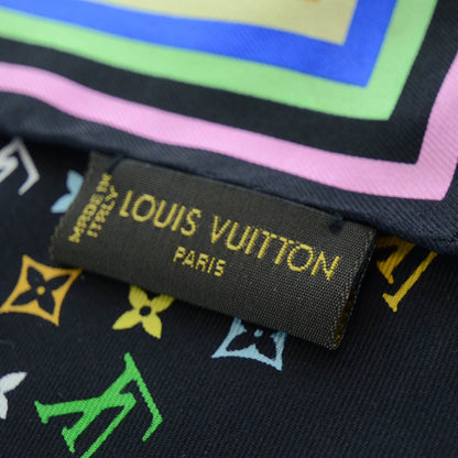 Louis Vuitton Silk Monogram Multicolor Square Scarf Black 3 of 6
