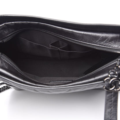 Chanel Aged Calfskin Chevron Quilted Medium Gabrielle Hobo So Black 5 of 13