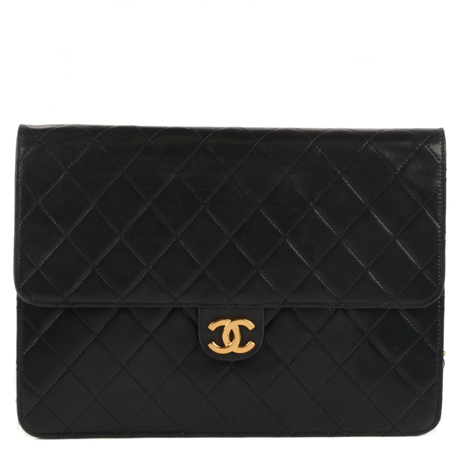 Chanel Lambskin Quilted Medium Single Flap Black 1 of 8