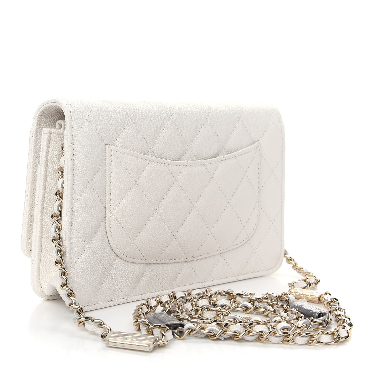 Chanel Caviar Quilted Wallet On Chain WOC White 3 of 9