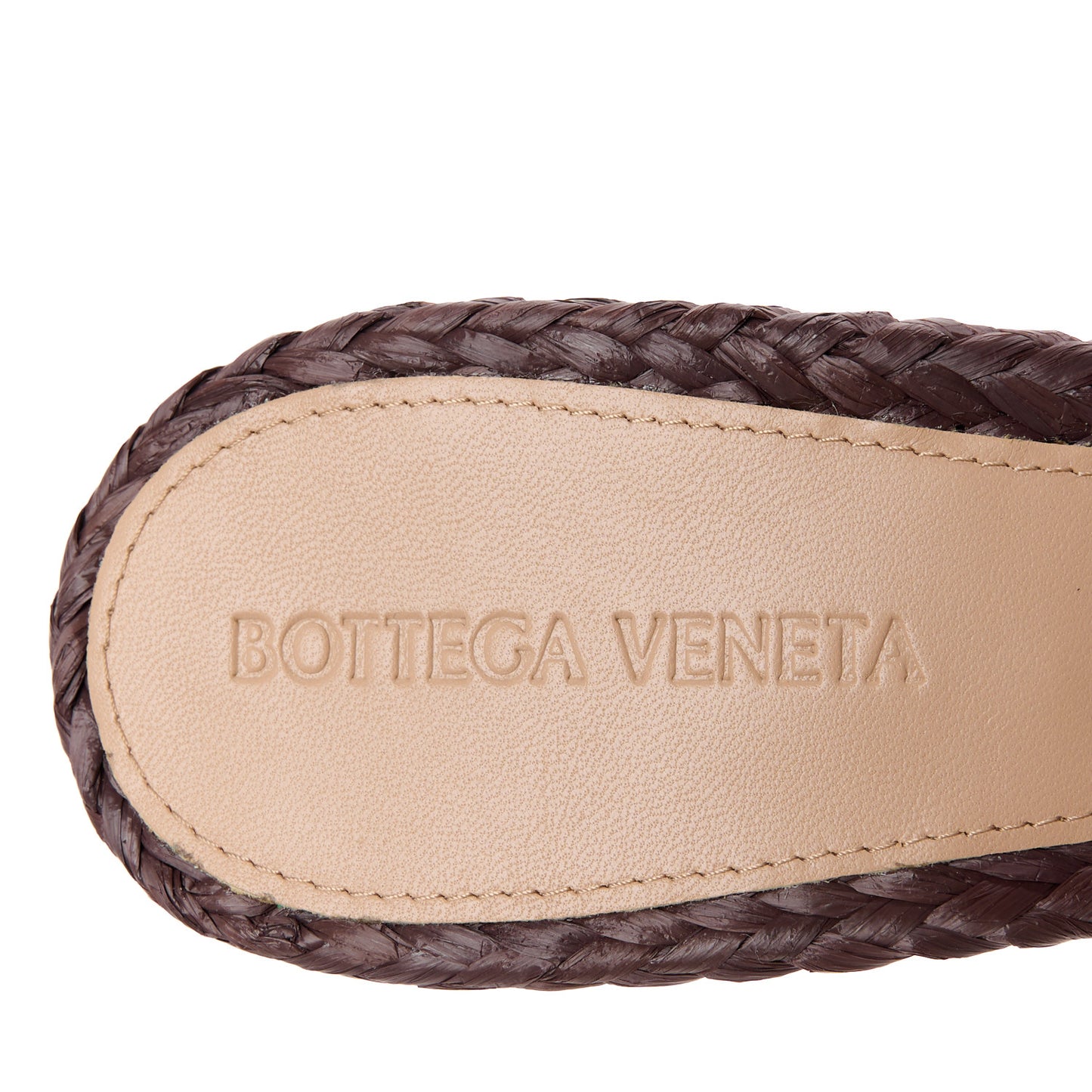 Raffia Twisted Intrecciato Stretch Mule Sandals 39 Bitter Chocolate