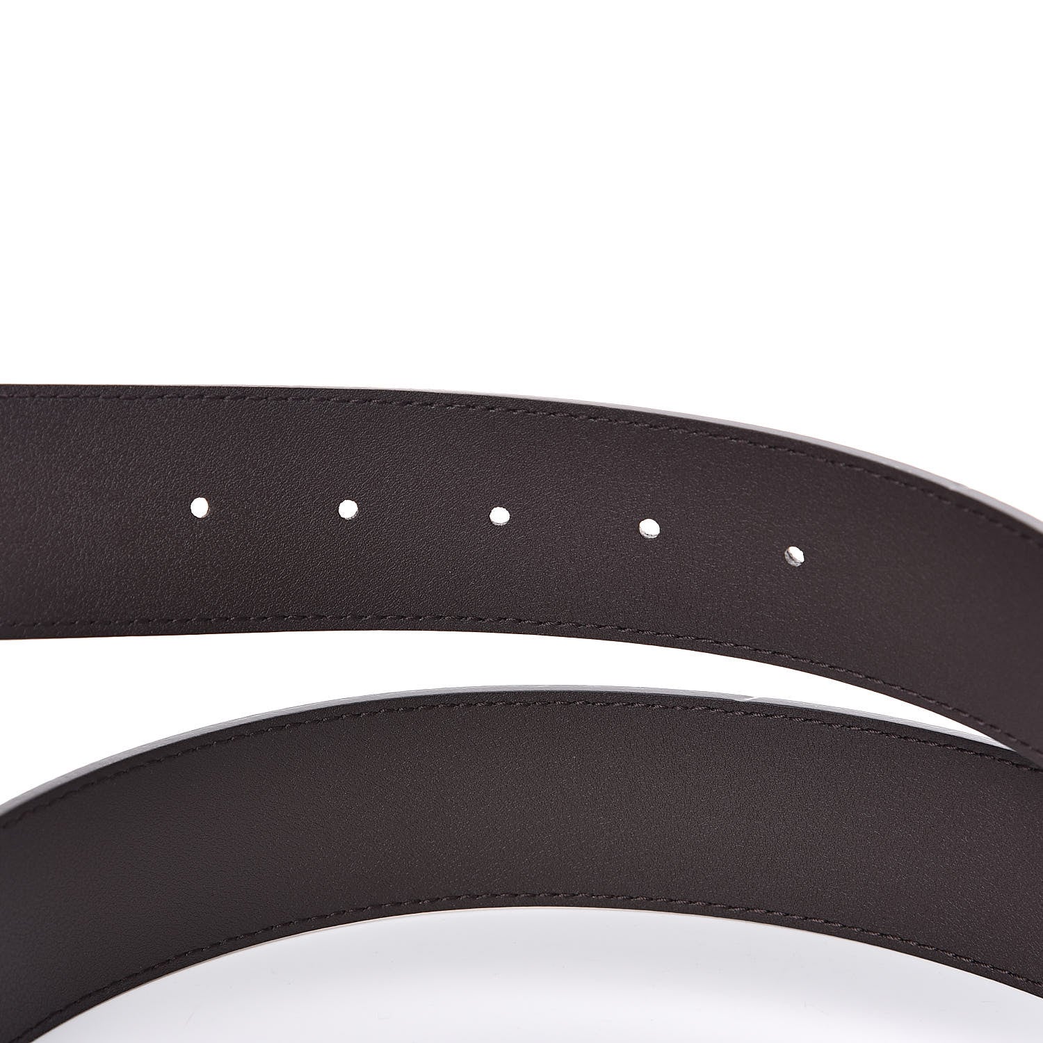 Gucci Textured Dollar Calfskin Double G 40mm Belt 100 40 Dark Cocoa 5 of 7