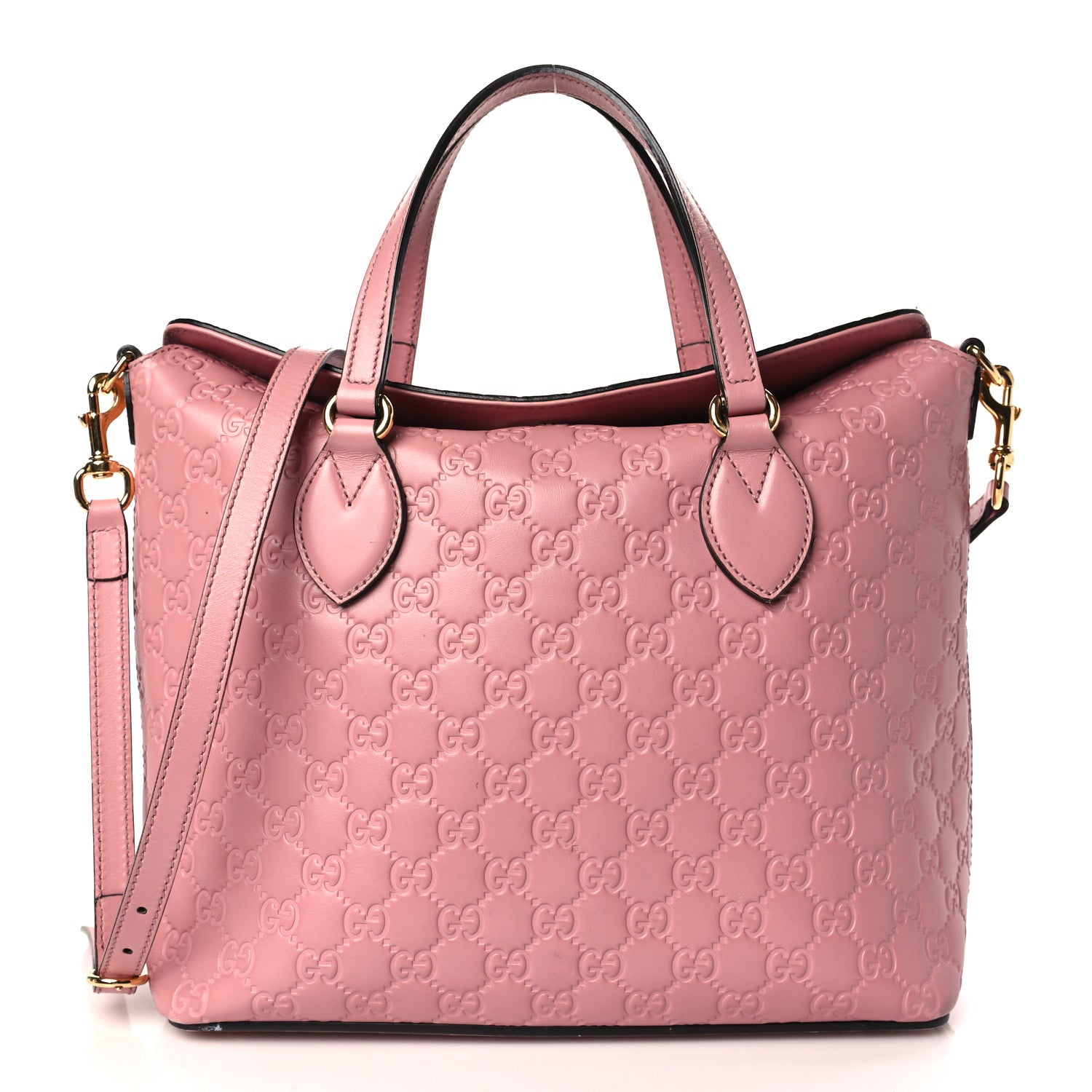 Gucci Guccissima Signature Linea A Foldover Tote Rose Baby Candy 1 of 9