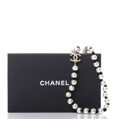 Chanel Pearl Grosgrain CC Long Necklace Gold 6 of 6