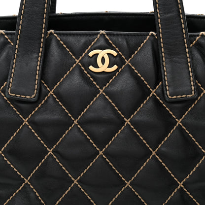 Chanel Calfskin Contrast Stitch Surpique Tote Black 8 of 13