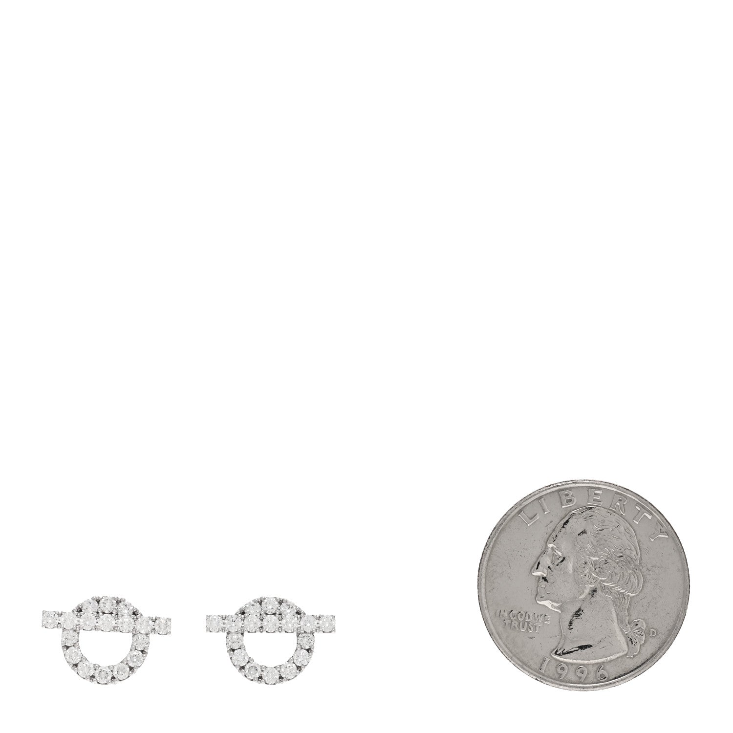 Hermes 18K White Gold Diamond Finesse Earrings 2 of 5
