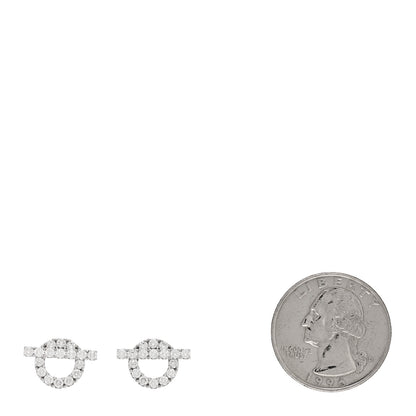 Hermes 18K White Gold Diamond Finesse Earrings 2 of 5