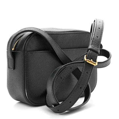 Balenciaga Signature Grained Calfskin Logo XS Ville Camera Bag Black White 3 of 12