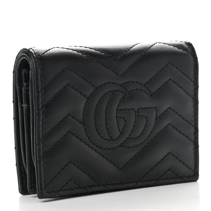 Gucci Calfskin Matelasse GG Marmont Card Case Wallet Black 3 of 7