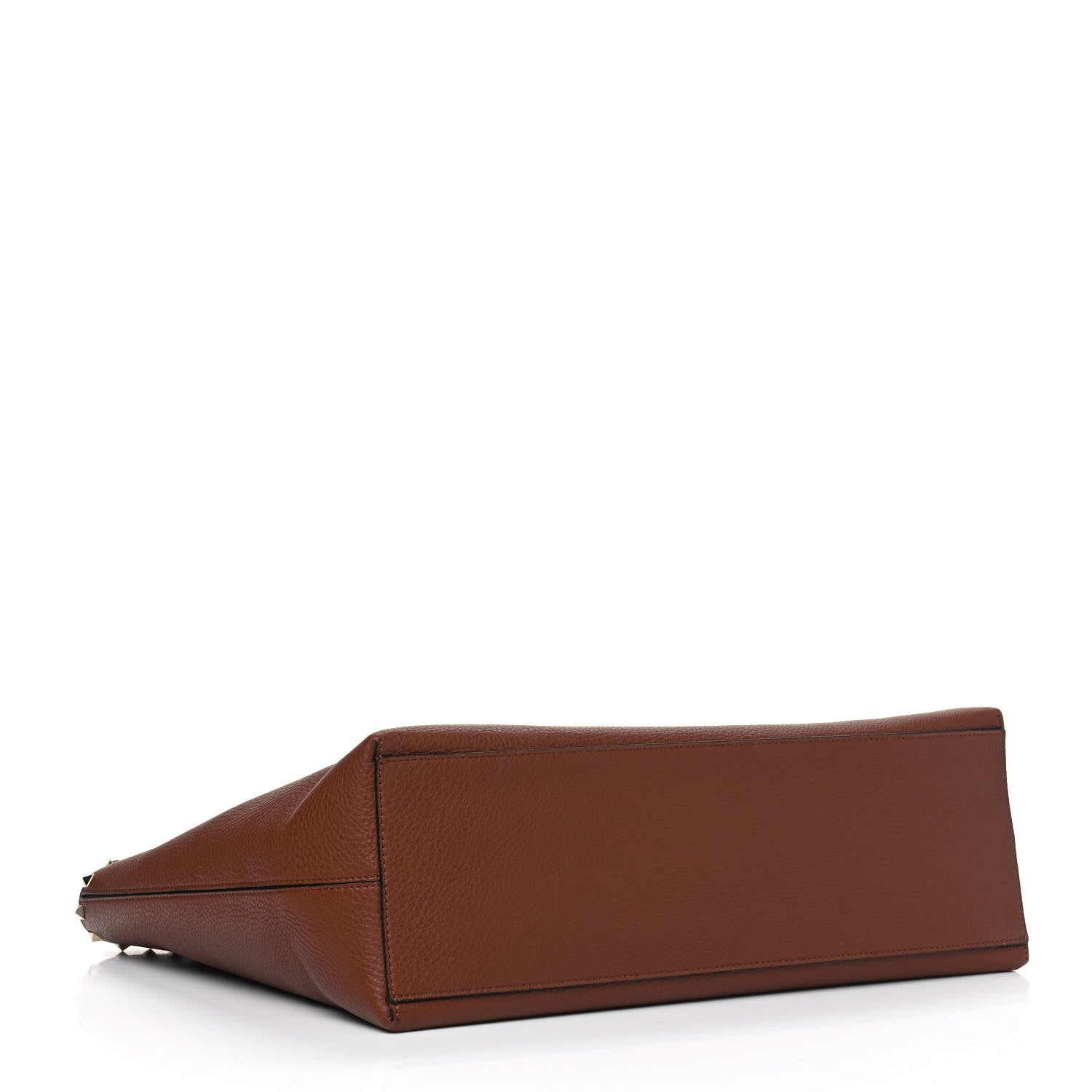 Valentino Garavani Grained Calfskin Rockstud Shoulder Tote Bright Cognac 3 of 4