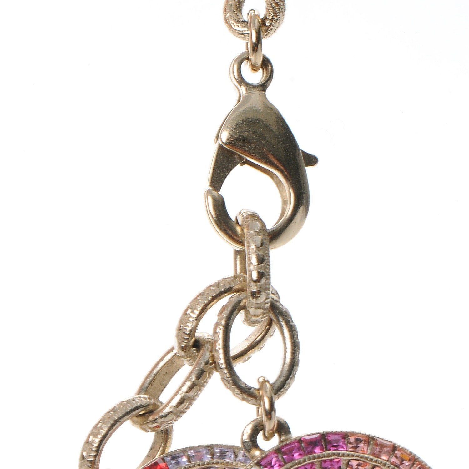 Chanel Baguette Crystal CC Bracelet Gold Fuchsia Purple 6 of 8
