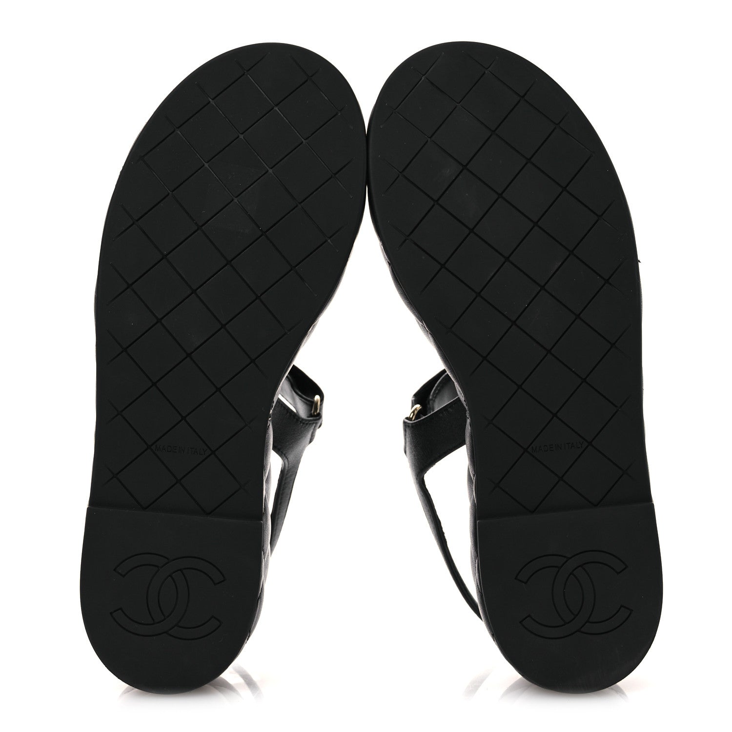Chanel Lambskin Quilted Chain CC Platform Sandals 38 Black 7 of 11