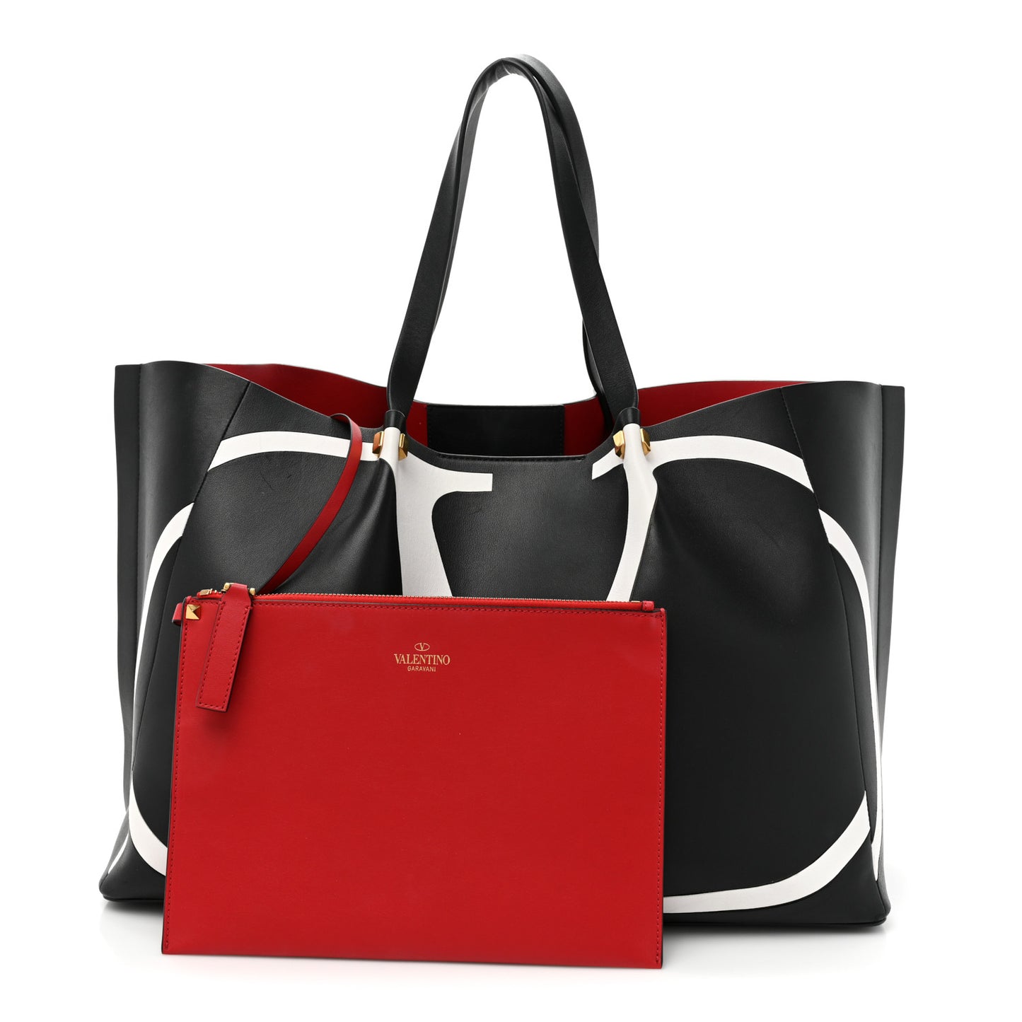 Nappa VLogo Medium Escape Tote Black