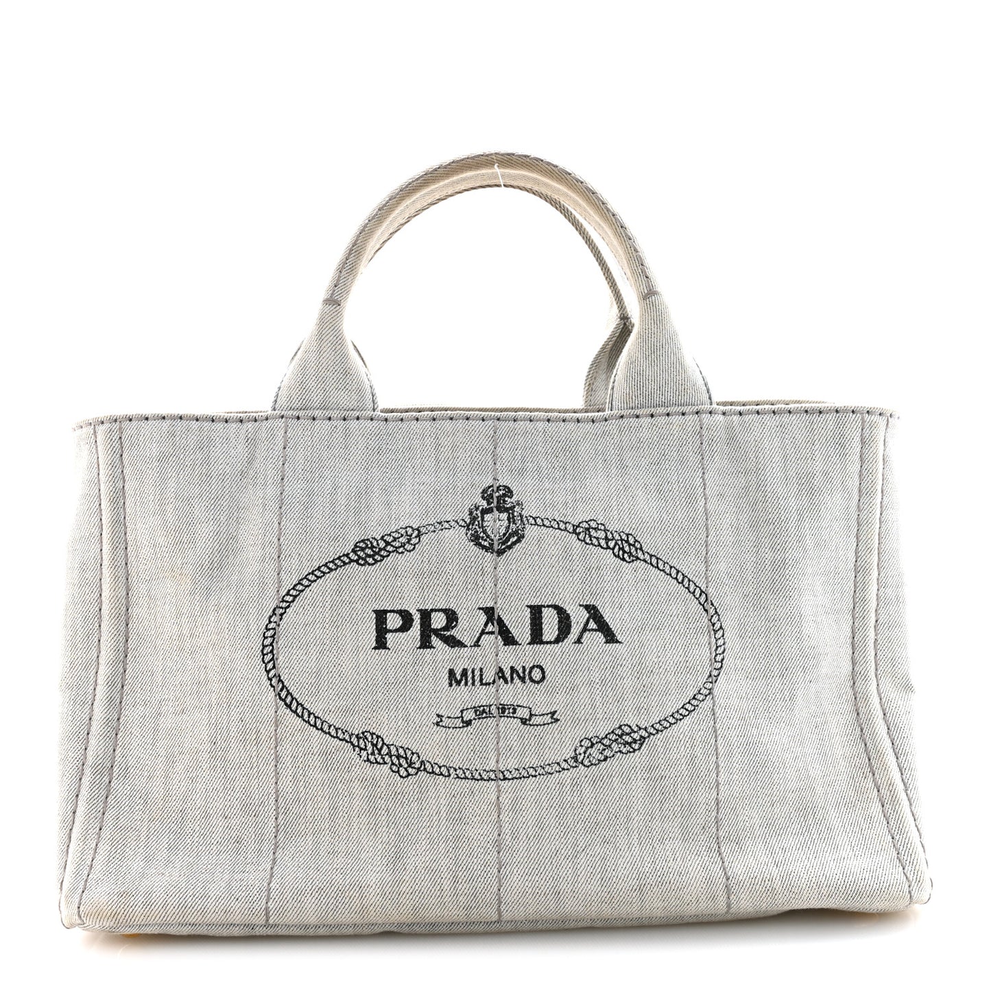 Denim Logo Tote White