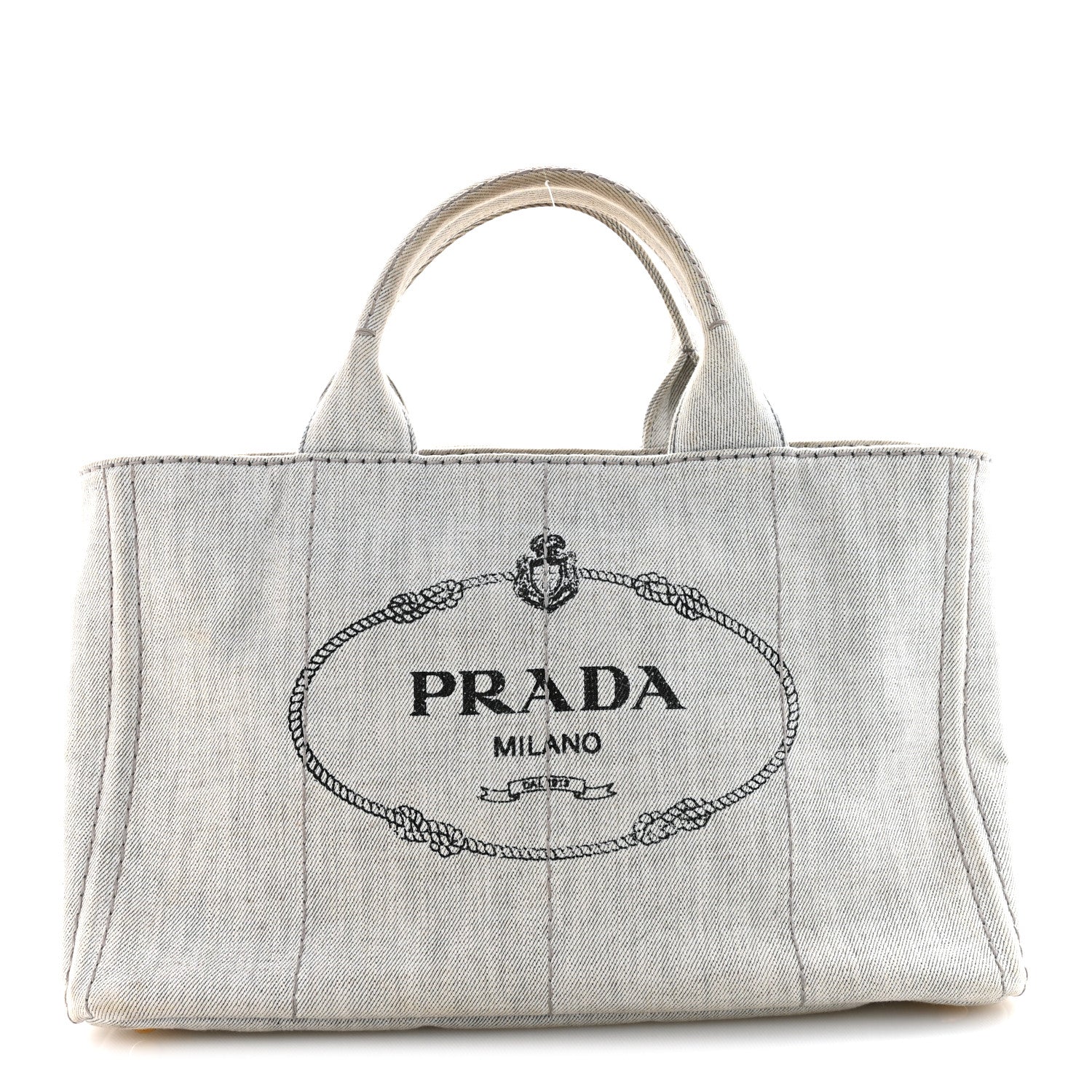 Prada Denim Logo Tote White 1 of 15