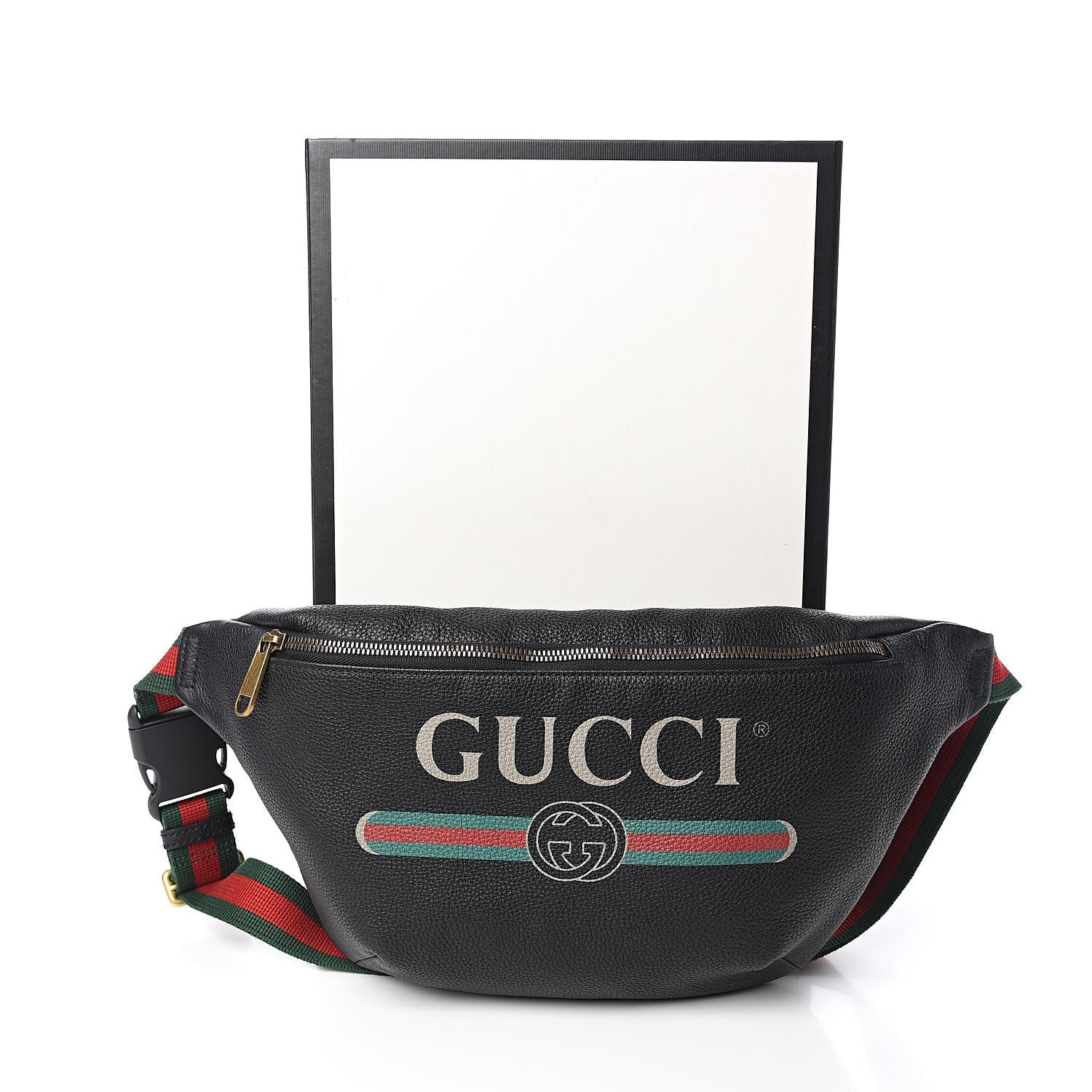 Gucci Grained Calfskin Logo Belt Bag Black 11 of 11
