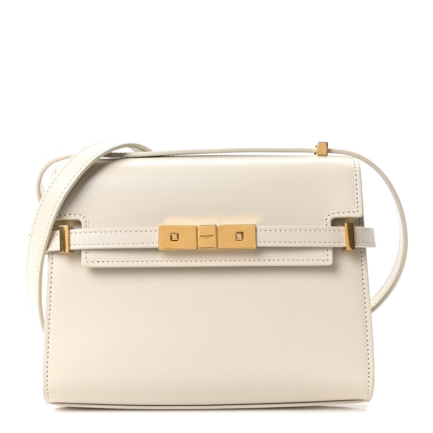 Saint Laurent Smooth Calfskin Mini Manhattan Shoulder Bag Blanc Vintage 1 of 11