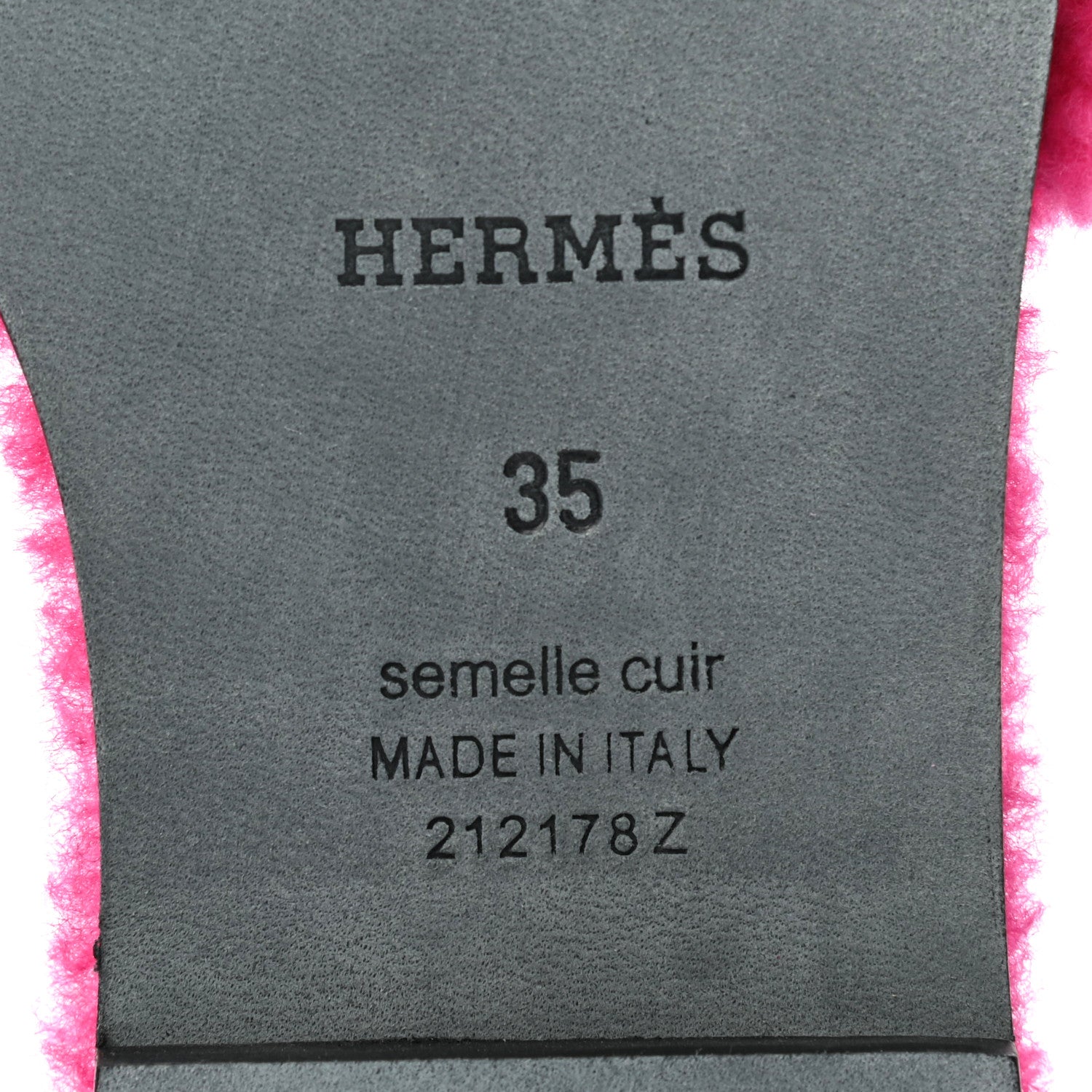 Hermes Woolskin Oran Sandals 35 Rose Fuchsia 6 of 7